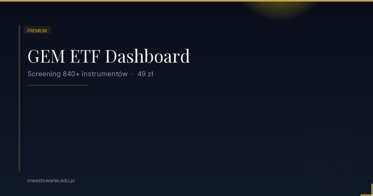 GEM ETF Dashboard — Screening 840+ Akcji, Krypto i Makro